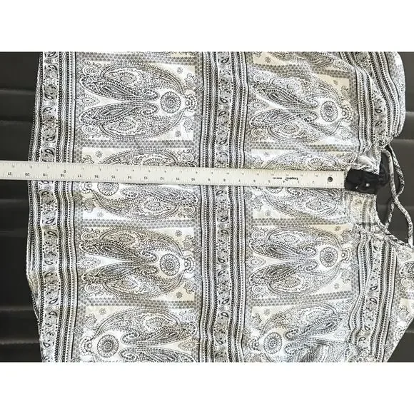 Black Rainn 2XL Boho Blouse Black & White W/Criss Cross Back Angel Wing Arm - Picture 12 of 15